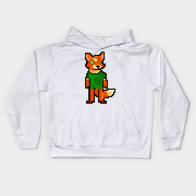 Green is the New Foxy: Saving the Planet in Style Kids Hoodie by Pixel Playground